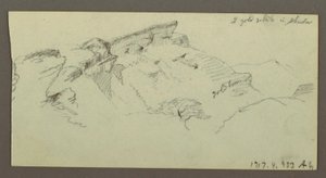 Disegno, Cime di montagna, forse 1868 da Frederic Edwin Church