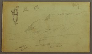 Disegno, Catena montuosa, Studi di figure, maggio forse 1868 da Frederic Edwin Church
