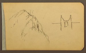 Disegno, Mountain Side, torretta; verso: Mountain Side, 1889 da Frederic Edwin Church