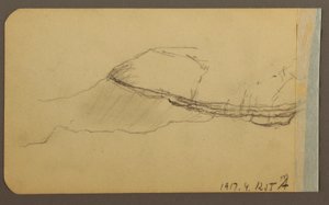 Disegno, Mountain Side, torretta; verso: Mountain Side, 1889 da Frederic Edwin Church