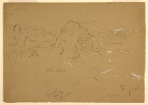 Disegno, Montagna, Wady el-Arabah, 23 febbraio 1868 da Frederic Edwin Church