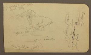 Disegno, Montagna, Zapotlan; verso: Collina boscosa, Lago Cuitzeo, gennaio 1885