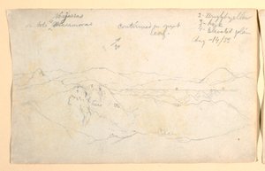 Disegno, Paesaggio montano, Colombia, 14 agosto 1853 da Frederic Edwin Church