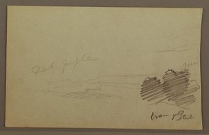 Disegno, catena montuosa, nuvola, forse anni 1860 da Frederic Edwin Church