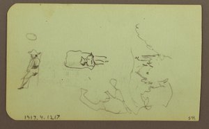 Disegno, Montagne, Chiesa; verso: Figure, Chiesa, 1883 da Frederic Edwin Church