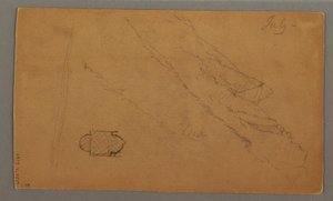 Disegno, Montagne che si ergono sopra il lago, luglio forse 1868 da Frederic Edwin Church