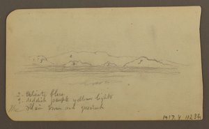 Disegno, Montagne; verso: Foothills amp; Catena montuosa, 21 dicembre 1885