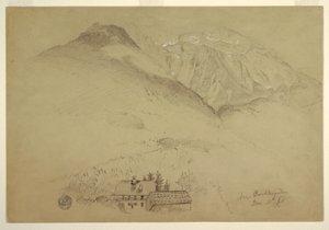 Disegno, Monti Goell e Brett presso Berchtesgarden, Baviera, 28 giugno 1868