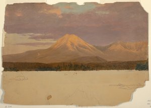 Disegno, il monte Katahdin dal lago Katahdin, 1878 da Frederic Edwin Church