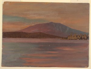 Disegno, il monte Katahdin dallo stagno di Togue, 1877 da Frederic Edwin Church