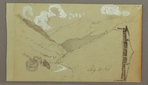 Disegno, Valle Stretta, edificio, 11 settembre 1803 da Frederic Edwin Church