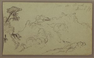 Disegno, vicino a San Miguel, Ecuador; verso: schizzo di montagna incompiuto, 2 giugno 1857. da Frederic Edwin Church