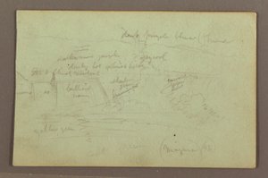 Disegno, Cascate del Niagara viste dal lato canadese, 1856