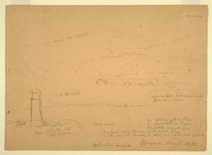 Disegno, Cascate del Niagara, Terrapin Point, 20 marzo 1856 da Frederic Edwin Church