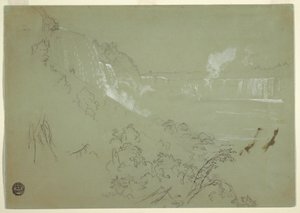 Disegno, Cascate del Niagara dalla base di Prospect Point, 1856 o 1858 da Frederic Edwin Church