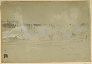 Disegno, Cascate del Niagara innevate, da nord-ovest, 20 marzo 1856 da Frederic Edwin Church
