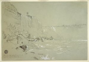 Disegno, Cascate del Niagara con la Torre del Terrapin, 1856 da Frederic Edwin Church
