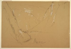 Disegno, "Obersee", vicino a Berchtesgarden, Baviera, 17 luglio 1868 da Frederic Edwin Church