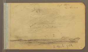 Disegno, Orizaba; verso: cielo nuvoloso, tetto, 1889 da Frederic Edwin Church