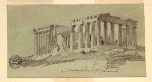Disegno, Partenone, Atene da sud-est, aprile 1869 da Frederic Edwin Church