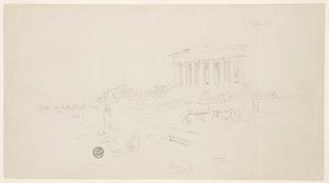 Disegno, Partenone ed Eretteo, Atene, aprile 1869 da Frederic Edwin Church