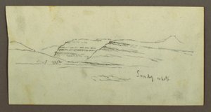 Disegno, Pianura e catena montuosa, forse 1868 da Frederic Edwin Church