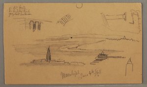 Disegno, Pianura, Studi architettonici, 4 giugno 1868 da Frederic Edwin Church