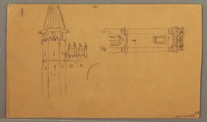 Disegno, Pianura, Studi architettonici, 4 giugno 1868 da Frederic Edwin Church