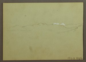 Disegno, Studio di piante e paesaggio, 28 aprile 1869