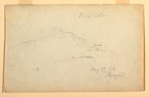Disegno, Vulcano Purese visto da Popayan, Colombia, 9 agosto 1853 da Frederic Edwin Church