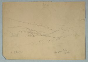 Disegno, Lago Ripogenus, 1855 ca. da Frederic Edwin Church