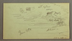 Disegno, Fiume attraverso la montagna, forse 1874 da Frederic Edwin Church