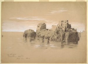 Disegno, Rocce sulla costa, Isola di Grand Manan, Canada, 2 settembre 1851