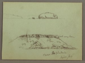 Disegno, Rocce di fronte alla costa, Scogliere rocciose presso la costa, aprile 1869 da Frederic Edwin Church