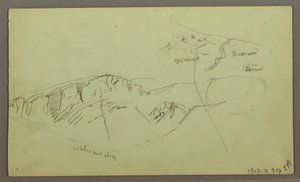 Disegno, Cime delle Montagne Rocciose, forse 1868 da Frederic Edwin Church