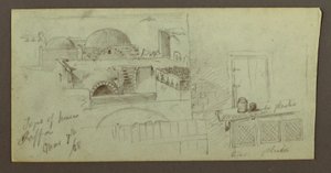 Disegno, Tetti che guardano il mare, porta di una casa, 7 marzo 1868 da Frederic Edwin Church