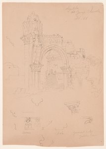 Disegno, Rovine della chiesa di San Giorgio, Lydda [attuale Lod], 7 febbraio 1868 da Frederic Edwin Church