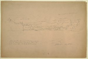 Disegno, riva del lago e pendici del monte Katahdin, 29 agosto 1856 da Frederic Edwin Church