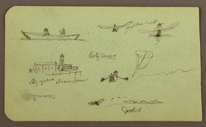 Disegno, Schizzi da Patzcuaro; verso: Chiesa, Atlatahuca, 1883 da Frederic Edwin Church
