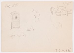 Disegno, schizzi di una struttura a cupola, di una nave e di una casa signorile, gennaio 1868 da Frederic Edwin Church