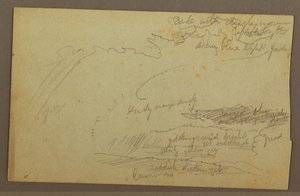 Disegno, studio del cielo, creste di montagna, arcobaleno, anni 1860 da Frederic Edwin Church