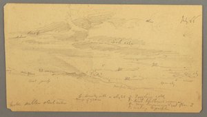 Disegno, Studio del cielo sul crinale, luglio 1866 da Frederic Edwin Church