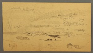 Disegno, Studio del cielo su cresta e arcobaleno, luglio 1866 da Frederic Edwin Church