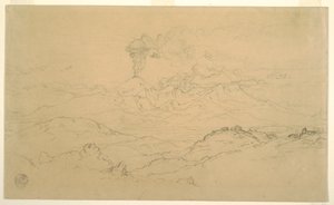 Disegno, Fumo che sale dal vulcano Cotopaxi, Ecuador, 1857