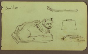 Disegno, Statua di Leone, Skiff; verso: Statua di Leone, dicembre 1883 da Frederic Edwin Church