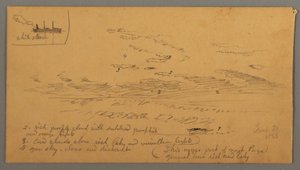 Disegno, Battello a vapore, studio del cielo, 30 giugno 1866
