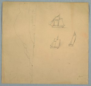 Disegno, Studi di paesaggio e di navi, 1850-51 da Frederic Edwin Church