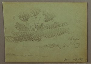 Disegno, raggio di sole dietro le nuvole, settembre 1869