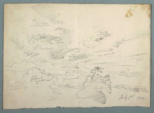 Disegno, Tramonto da Olana, 1 luglio 1870 da Frederic Edwin Church