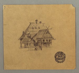 Disegno, casa in stile svizzero, forse 1868
